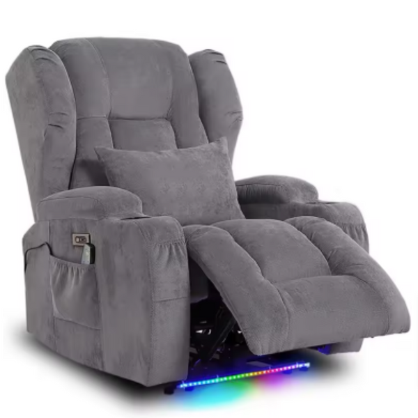 Power Recliner Chair for Adult with Massage and Heat - Home Theater Seating Seats Power Movie Gaming Sofa with LED Lights